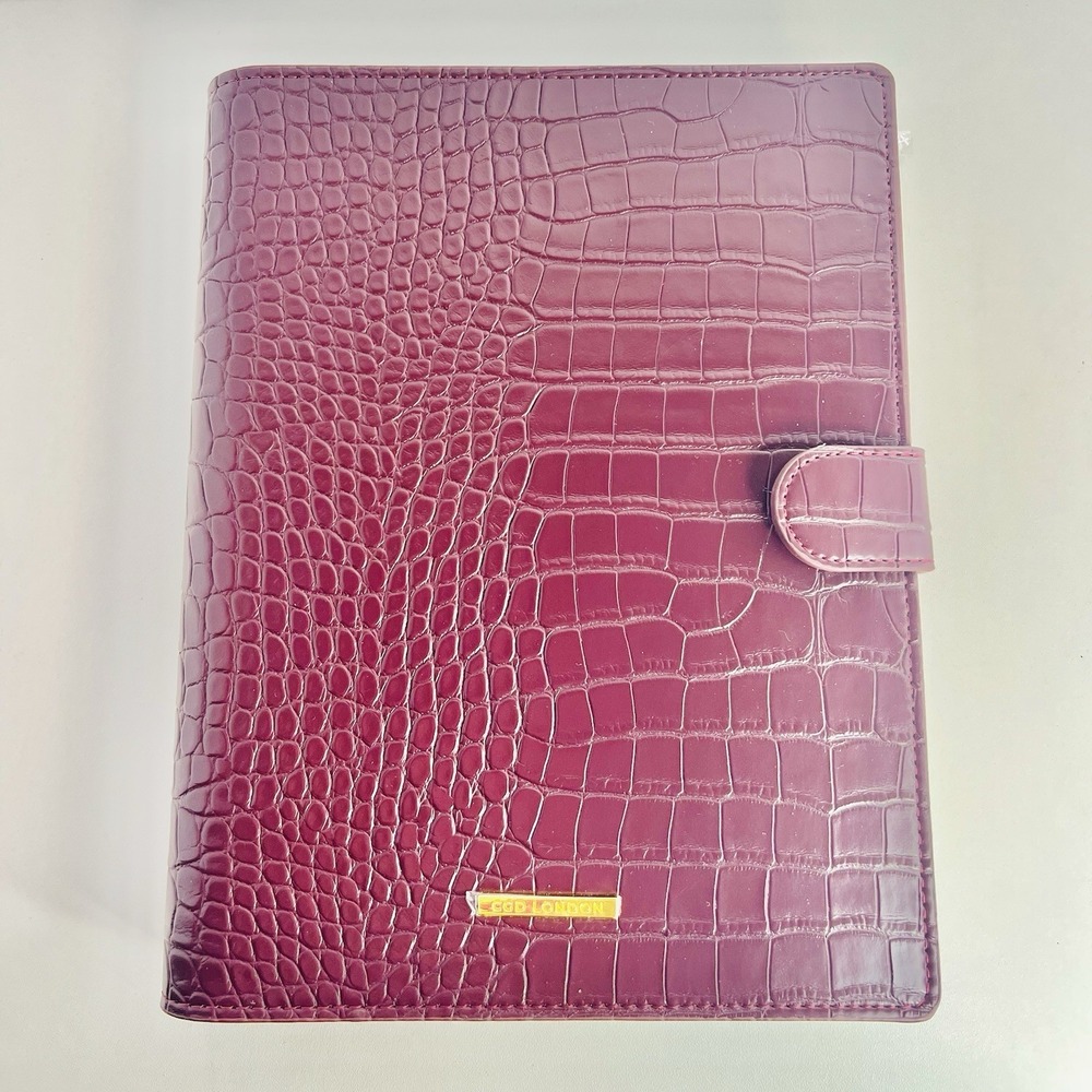 CGD London Classic Agenda & Full Year Planning Inserts Burgundy Vegan Croc